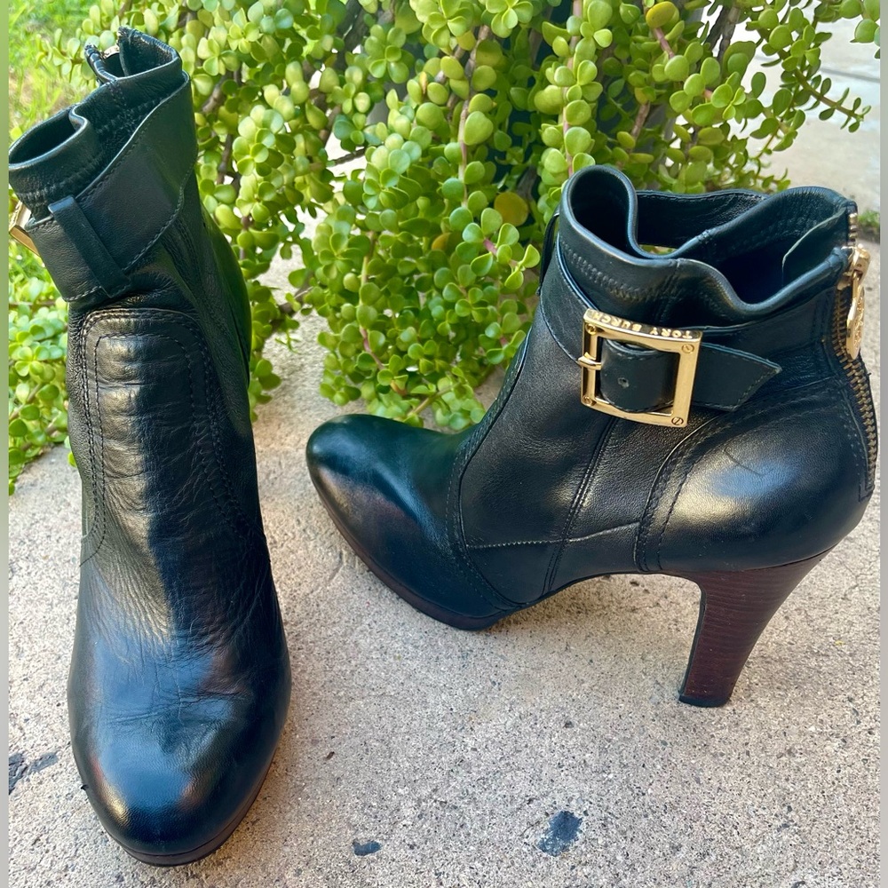 Tory Burch - Melrose Black Leather  Ankle Boots/Boties Size 11